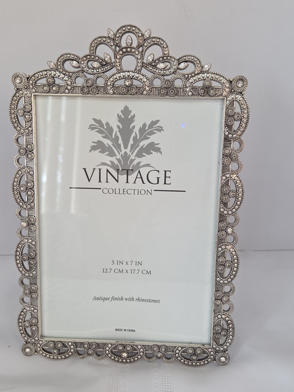 Silver Ornate Rhinestone Photo Frame